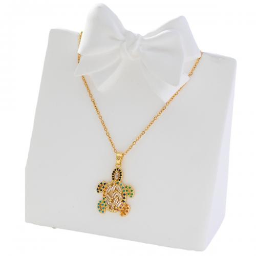 Cubic Zircon Micro Pave Brass Necklace real gold plated micro pave cubic zirconia & for woman golden Sold By PC