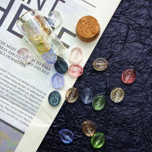 Perles murano faites à la main , chalumeau, ovale, vernis au four, DIY & avec le motif de fleurs, plus de couleurs à choisir, 15x18mm, Vendu par PC