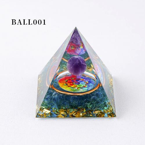 Gemstone Pyramid Decoration with Resin Pyramidal Sold By PC