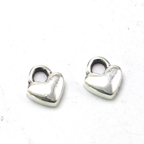 Tibetan Style Heart Pendants, antique silver color plated, vintage & DIY, nickel, lead & cadmium free, 7x6x2mm, Approx 100PCs/Bag, Sold By Bag