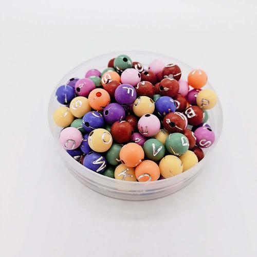 Acrylic Jewelry Beads, Round, DIY, more colors for choice, 8mm, Approx 1900PCs/Bag, Sold By Bag