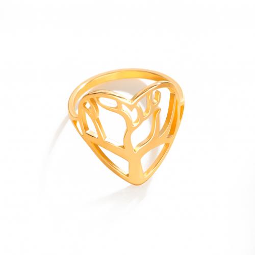 Titanium Čelik Finger Ring, Srce, modni nakit & bez spolne razlike & različite veličine za izbor & šupalj, više boja za izbor, 18.10mm, Prodano By PC