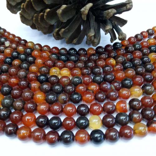 Natural Miracle Agate perler, Runde, poleret, du kan DIY & forskellig størrelse for valg, blandede farver, Solgt Per Ca. 38 cm Strand