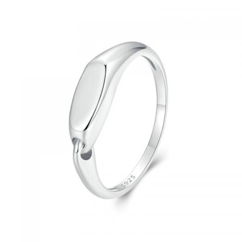 Solidny srebrny pierścień, 925 Srebro, Platerowane platyną, biżuteria moda & różnej wielkości do wyboru & dla kobiety, bez zawartości niklu, ołowiu i kadmu, sprzedane przez PC