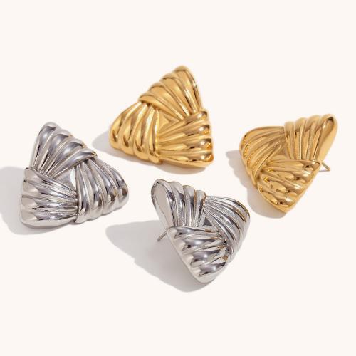 Stainless Steel Stud Earrings, 316L Stainless Steel, Vacuum Ion Plating, fashion jewelry & for woman, more colors for choice, 28.60mm, Sold By Pair