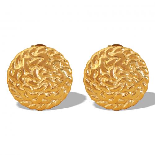 Titanium Steel  Earring, Vacuum Ion Plating, fashion jewelry & for woman, more colors for choice, 22x22mm, Sold By Pair