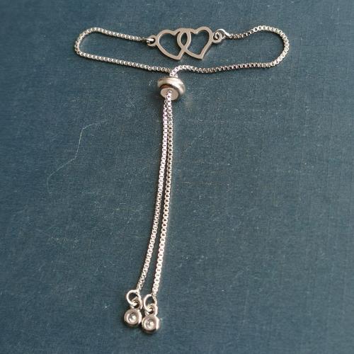 Titanium Steel Bracelet & Bangle Heart polished DIY Length Approx 11.3 cm Sold By PC