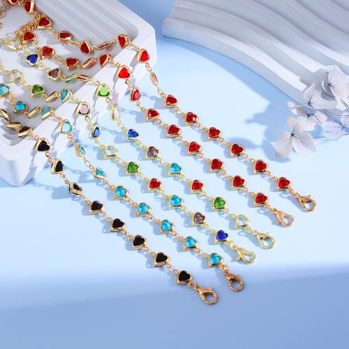Tibetan Style Bracelet, Heart, gold color plated, fashion jewelry & different styles for choice & for woman & with rhinestone, more colors for choice, Sold By PC
