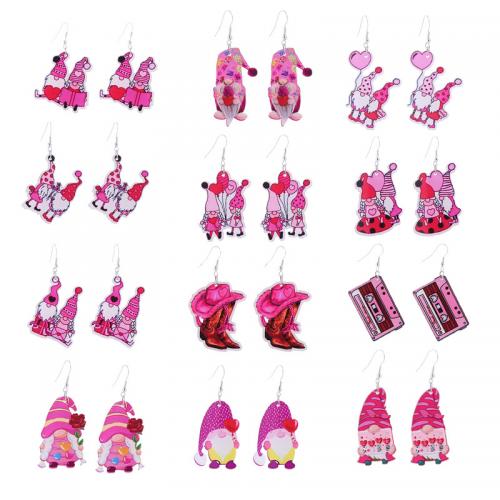 Acrylic Jewelry Earring Heart plated fashion jewelry & for woman Sold By Pair