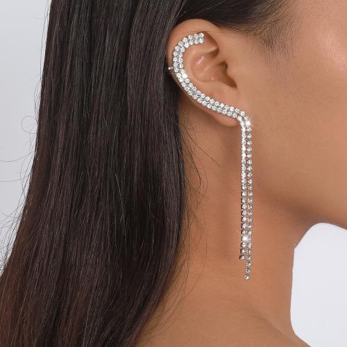 Fashion Earring Cuff and Wraps Zinc Alloy plated fashion jewelry & for woman & with rhinestone nickel lead & cadmium free Sold By PC
