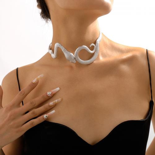 Zinklegierung Schmuck Halskette, Schlange, plattiert, Modeschmuck & für Frau, keine, frei von Nickel, Blei & Kadmium, verkauft von PC