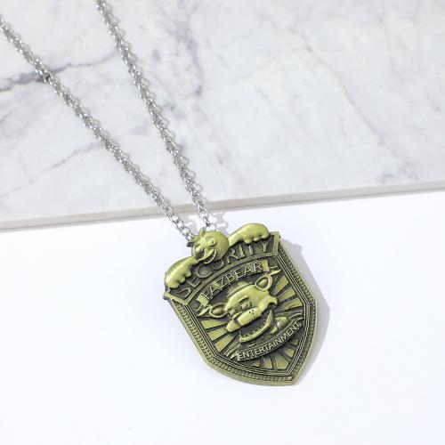 Tibetan Style Jewelry Necklace, plated, fashion jewelry, antique bronze color, nickel, lead & cadmium free, 55x40mm, Length:50 cm, Sold By PC