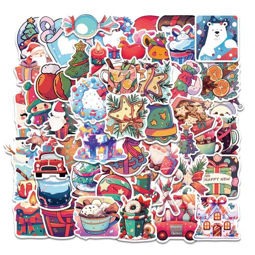 Sticker Paper PVC Plastic waterproof mixed colors Single 4-6cm Sold By Bag