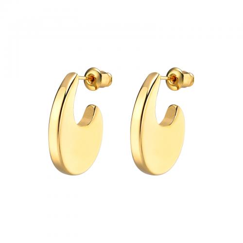 Stainless Steel Stud Earrings, 304 Stainless Steel, gold color plated, fashion jewelry & for woman, nickel, lead & cadmium free, 22.50x17mm, Sold By Pair