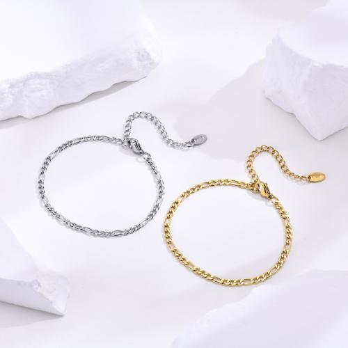Stainless Steel Jewelry Bracelet 304 Stainless Steel plated fashion jewelry & for woman nickel lead & cadmium free .1 inch Length Approx 6.3-8.3 Inch Sold By PC