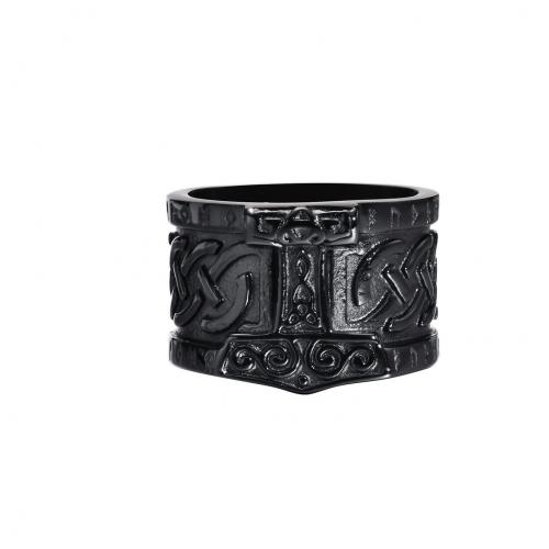 Edelstahl Ringe, 304 Edelstahl, Modeschmuck & unisex & verschiedene Größen vorhanden, schwarz, frei von Nickel, Blei & Kadmium, wide:14.5mm, verkauft von PC