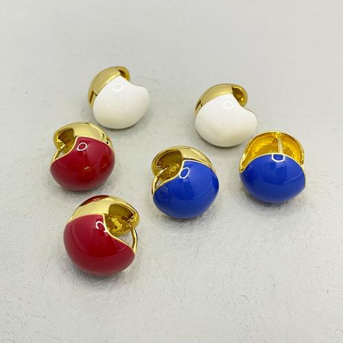Brass Leverback Earring, 18K gold plated, fashion jewelry & for woman & enamel, more colors for choice, nickel, lead & cadmium free, 12x12mm, Sold By Pair