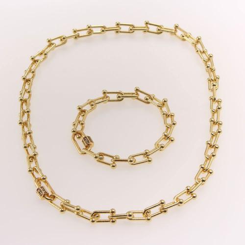 Messing smykker sæt, forgyldt, forskellig størrelse for valg & forskellige stilarter for valg & Micro Pave cubic zirconia & for kvinde, gylden, Solgt af PC