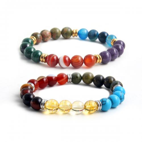 Gemstone Bracelets 304 Stainless Steel with Gemstone plated Unisex Length Approx 18 cm Sold By PC