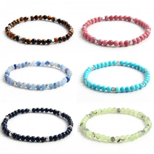 Gemstone Bracelets 304 Stainless Steel with Gemstone plated & Unisex Length Approx 16 cm Sold By PC
