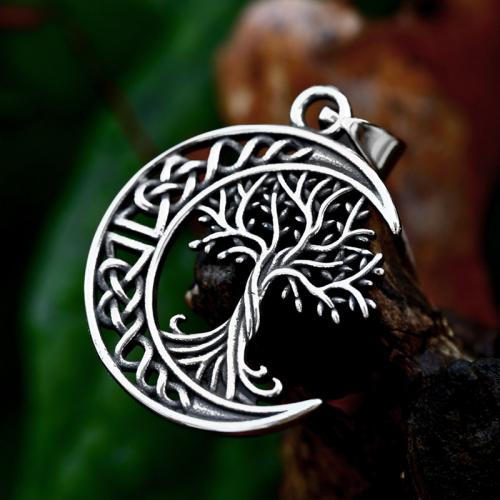 Stainless Steel Pendants, 304 Stainless Steel, Tree, polished, vintage & DIY & blacken, original color, 28.50x43.70mm, Sold By PC