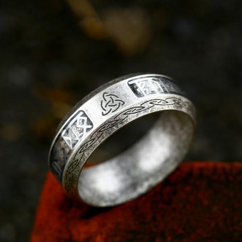 Titanium Steel Finger Ring polished vintage & for man & blacken original color US Ring Sold By PC