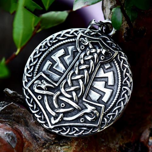 Stainless Steel Pendants 304 Stainless Steel Flat Round polished vintage & DIY & blacken original color Sold By PC