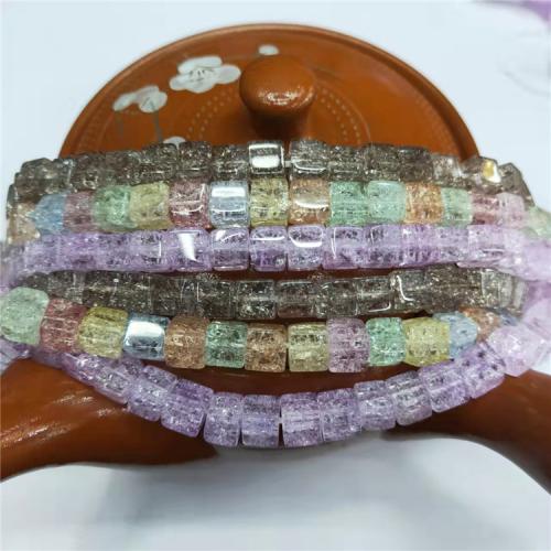 Kristall-Perlen, Kristall, Quadrat, poliert, DIY, mehrere Farben vorhanden, 7x7mm, ca. 58PCs/Strang, verkauft von Strang