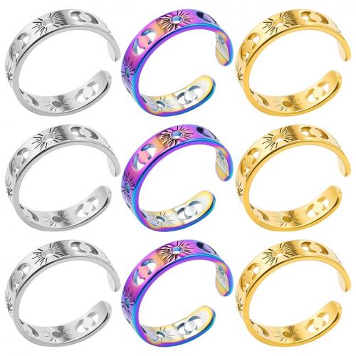 Stainless Steel Finger Ring, 304 Stainless Steel, Vacuum Ion Plating, fashion jewelry & Unisex & hollow, more colors for choice, 5mm, US Ring Size:8, Sold By PC