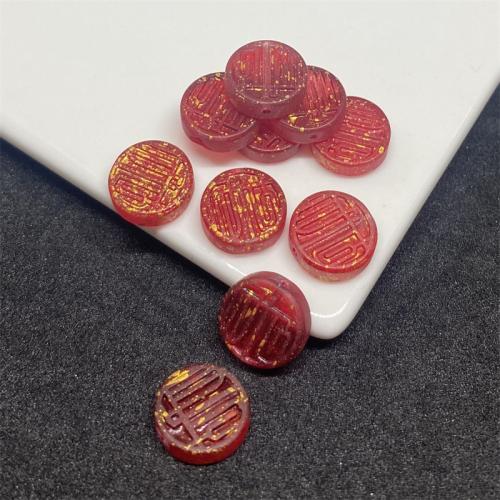 Plated Lampwork Beads Flat Round DIY 12mm Approx Sold By Bag