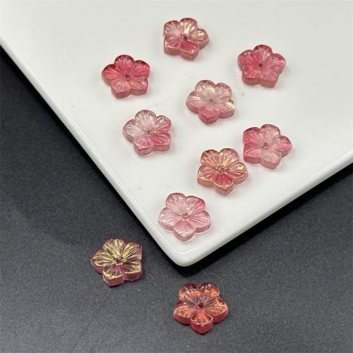 Plated Lampwork Beads, Plum Blossom, DIY, more colors for choice, 14mm, Approx 100PCs/Bag, Sold By Bag