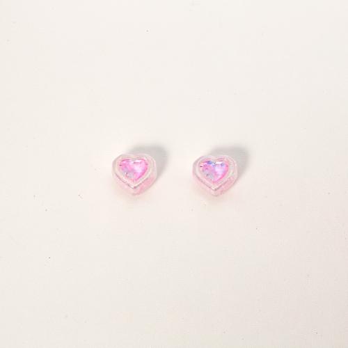 ABS Plastic Beads, Heart, plated, DIY, more colors for choice, 14.50x16mm, Approx 100PCs/Bag, Sold By Bag