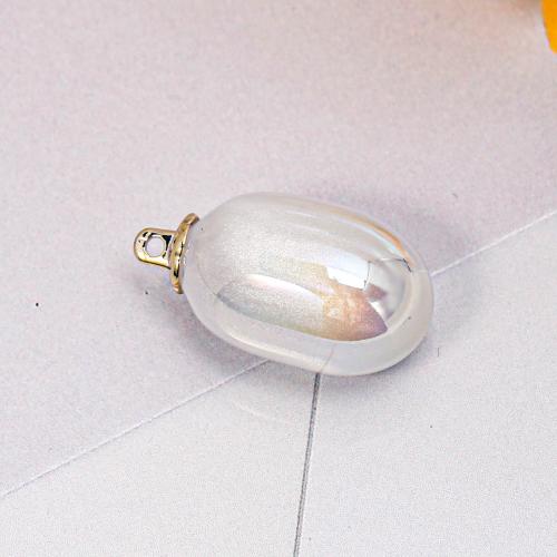 ABS Plastic Pendants with Zinc Alloy Round plated DIY Approx Sold By Bag