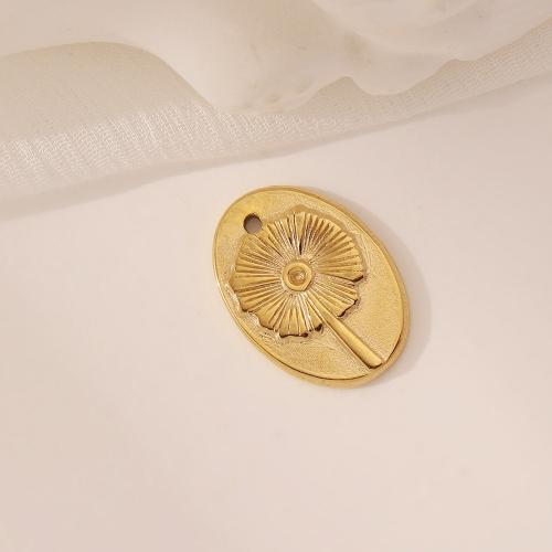 Stainless Steel Pendants, 304 Stainless Steel, Vacuum Ion Plating, fashion jewelry & Unisex, golden, 15x20mm, Sold By PC