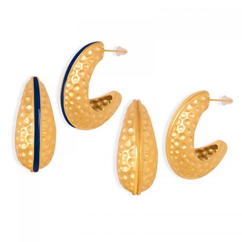 Boucle d'oreille Acier Titane, bijoux de mode & pour femme & émail, plus de couleurs à choisir, 24x36mm, Vendu par paire