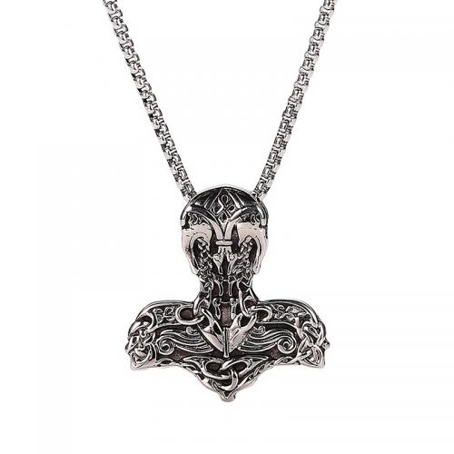 Stainless Steel Jewelry Necklace, 304 Stainless Steel, polished, fashion jewelry & Unisex & different styles for choice, 39.50x42mm, Length:Approx 60 cm, Sold By PC
