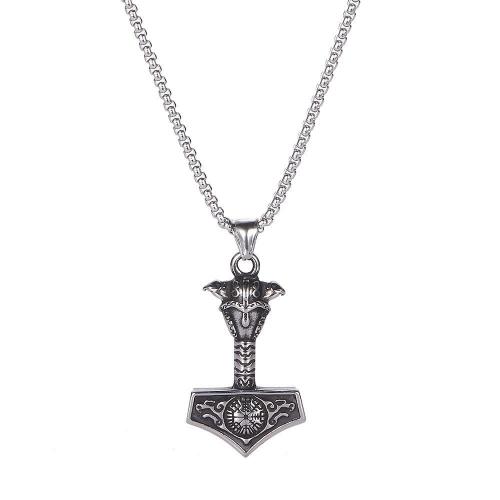 Nehrđajućeg čelika, nakit ogrlice, 304 nehrđajućeg čelika, uglađen, modni nakit & bez spolne razlike & različitih stilova za izbor, 48x28mm, Dužina Približno 60 cm, Prodano By PC