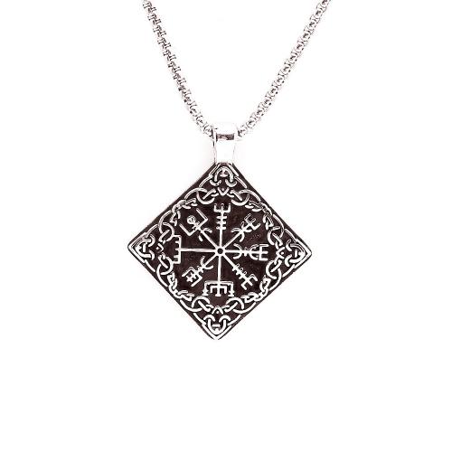 Nehrđajućeg čelika, nakit ogrlice, 304 nehrđajućeg čelika, uglađen, modni nakit & bez spolne razlike & različitih stilova za izbor, 43x43mm, Dužina Približno 60 cm, Prodano By PC