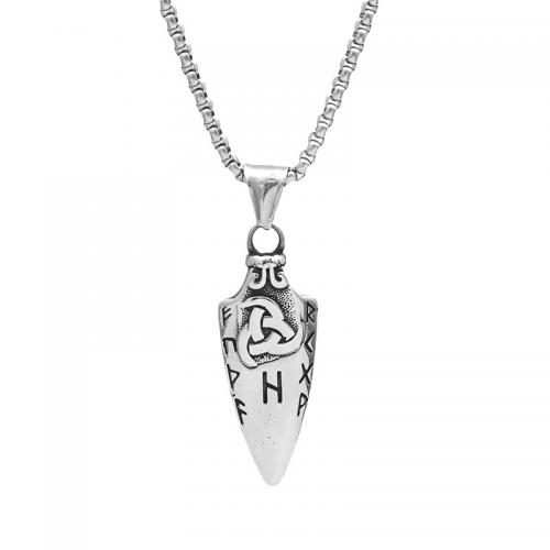 Nehrđajućeg čelika, nakit ogrlice, 304 nehrđajućeg čelika, uglađen, modni nakit & bez spolne razlike & različitih stilova za izbor, 16x42mm, Dužina Približno 60 cm, Prodano By PC