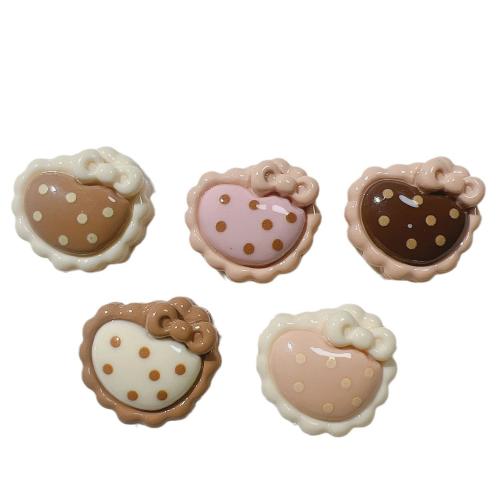Mobile Phone DIY Decoration, Resin, Heart, more colors for choice, 22x20mm, Sold By PC