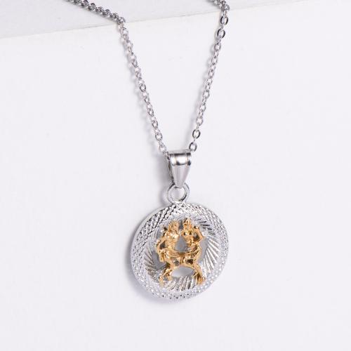 Stainless Steel Jewelry Necklace 316 Stainless Steel 12 Signs of the Zodiac Vacuum Ion Plating fashion jewelry & Unisex Length Approx 45 cm Sold By PC