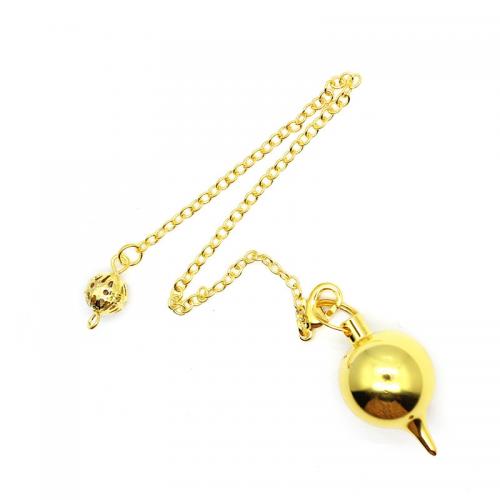 Brass Pendulum, Round, plated, Unisex, more colors for choice, pendant 30x18mm,chain length 20cm, Sold By PC