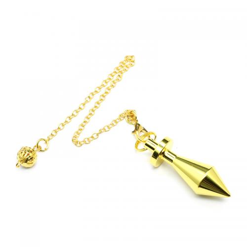 Brass Pendulum, Conical, plated, Unisex, more colors for choice, nickel, lead & cadmium free, pendant 39x12.5mm,chain length 18cm, Sold By PC