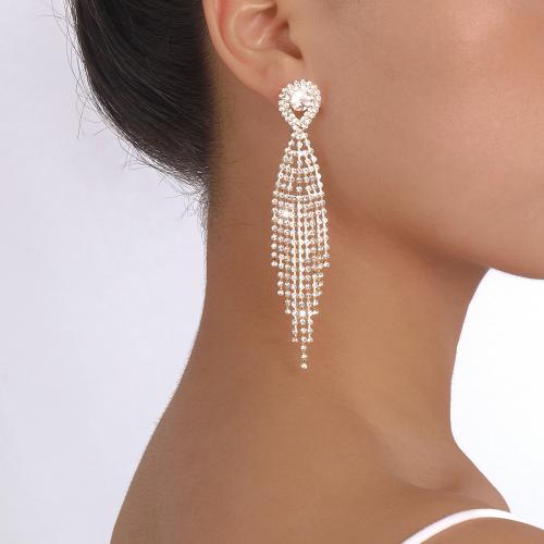 Mode-Fringe-Ohrringe, Zinklegierung, plattiert, Modeschmuck & für Frau, keine, frei von Nickel, Blei & Kadmium, 14x103mm, verkauft von Paar