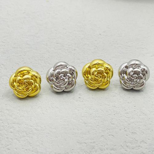 Brass Stud Earring, Flower, plated, fashion jewelry & for woman, more colors for choice, nickel, lead & cadmium free, 70x10mm, Sold By PC