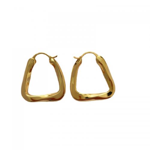 Messing Spring hoop oorbellen, mode sieraden & voor vrouw, goud, nikkel, lood en cadmium vrij, 25x27mm, Verkocht door pair