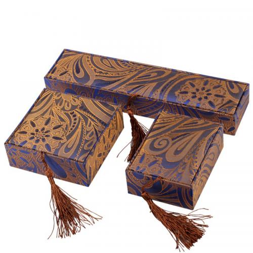 Brocade Multifunctional Jewelry Box with Flocking Fabric Sold By PC