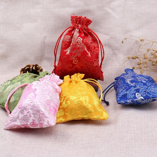 Brocade Drawstring Bag, more colors for choice, 140x100mm, Sold By PC