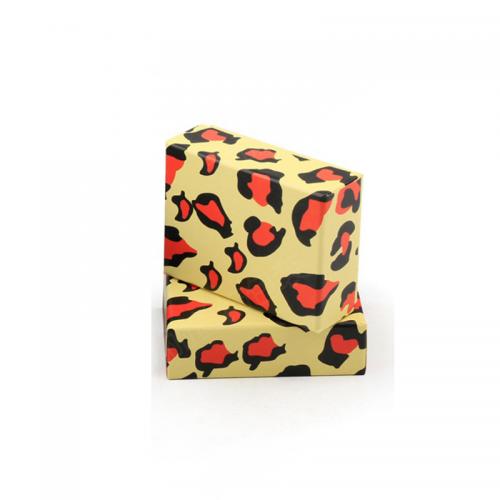 Papier Geschenkkarton, Kunstdruck, Leopard Muster, gelb, 80x60mm, verkauft von PC