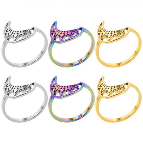 Edelstahl Ringe, 304 Edelstahl, Mond, Modeschmuck & unisex & hohl, keine, 14mm, Größe:8, verkauft von PC